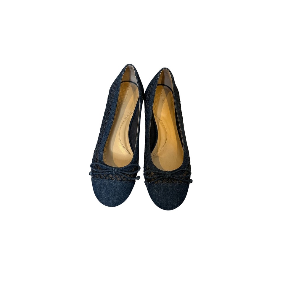 Talbots Womens Blair Cap Toe Flats Denim Size 8.5